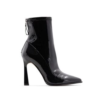 ALDO black patent leather booties